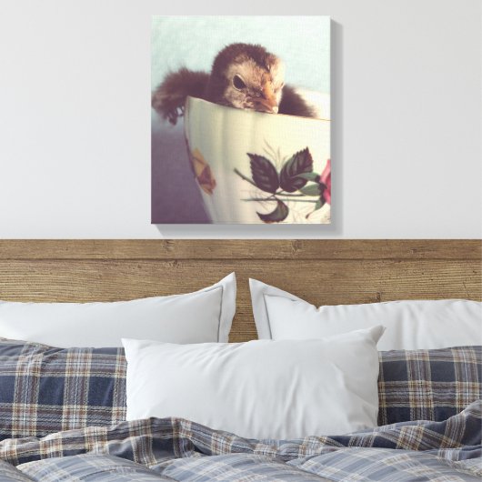 Gewoon Chillin hier in deze Teacup Canvas Afdruk (Insitu (Slaapkamer))