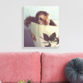 Gewoon Chillin hier in deze Teacup in Sepia Canvas Afdruk (Insitu (Woonkamer))