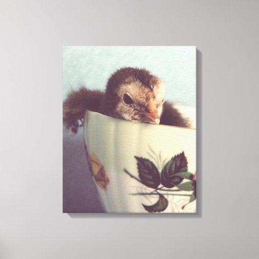 Gewoon Chillin hier in deze Teacup in Sepia Canvas Afdruk (Voorkant)