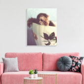 Gewoon Chillin hier in deze Teacup in Sepia Canvas Afdruk (Insitu (Woonkamer))