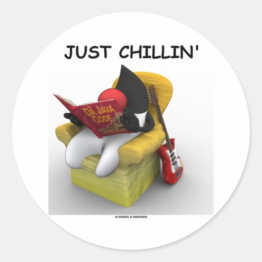 Gewoon chillin' (Java Duke Mascot Character) Ronde Sticker (Voorkant)