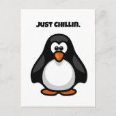 Gewoon Chillin Penguin Funny Hanging Out Cartoon Briefkaart (Voorkant)