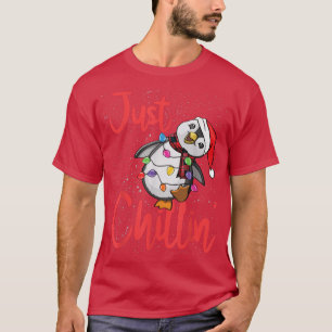 Gewoon Chillin Penguin Funny Merry Kerstcelebra T-shirt