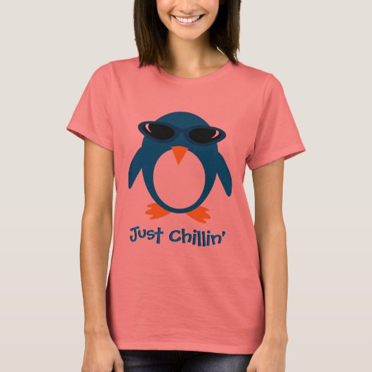 Gewoon chillin' Penguin met zonnebrillen T-shirt (Voorkant)