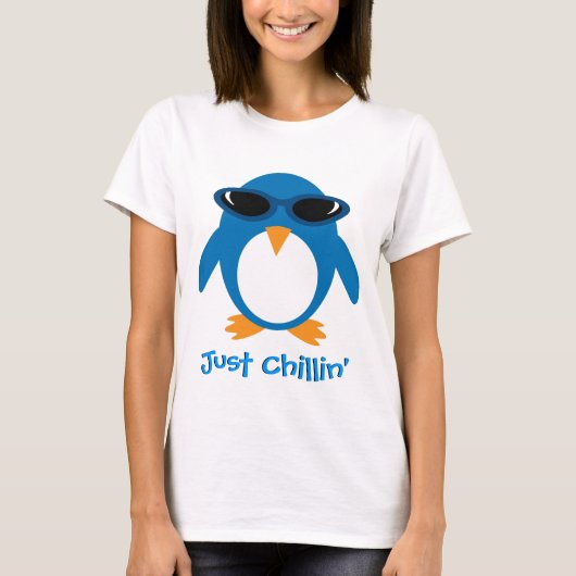 Gewoon chillin' Penguin met zonnebrillen T-shirt (Voorkant)