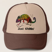 Gewoon Chillin 'Rainbow Chameleon Lizard Trucker Pet (Voorkant)