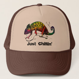 Gewoon Chillin 'Rainbow Chameleon Lizard Trucker Pet