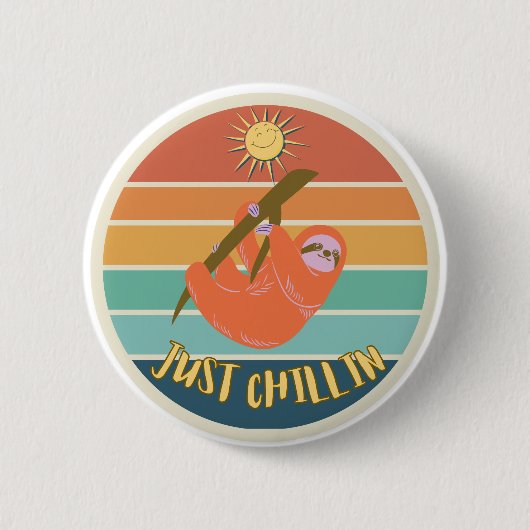 Gewoon Chillin Sloth Ronde Button 5,7 Cm (Voorkant)