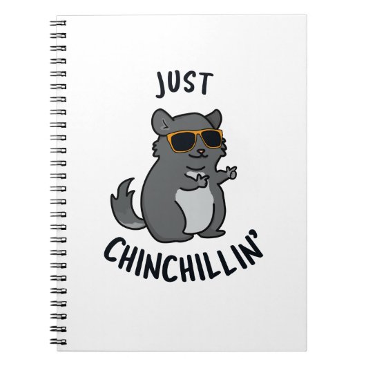 Gewoon Chin-Chillin Funny Chinchilla Pun Notitieboek (Voorkant)