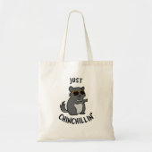 Gewoon Chin-Chillin Funny Chinchilla Pun Tote Bag (Voorkant)
