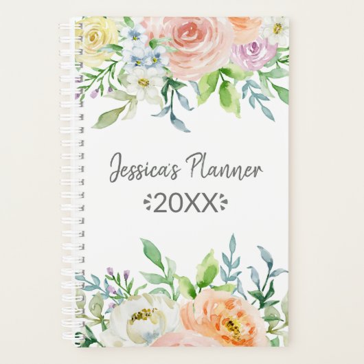 Gewoon chique bloemen bloeien planner (Voorkant)