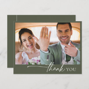 Gewoon chique bruiloft dank u Moss Green ID1046 Bedankkaart