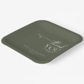 Gewoon chique bruiloft dank u Moss Green ID1046 Papieren Bordje (Gebogen)