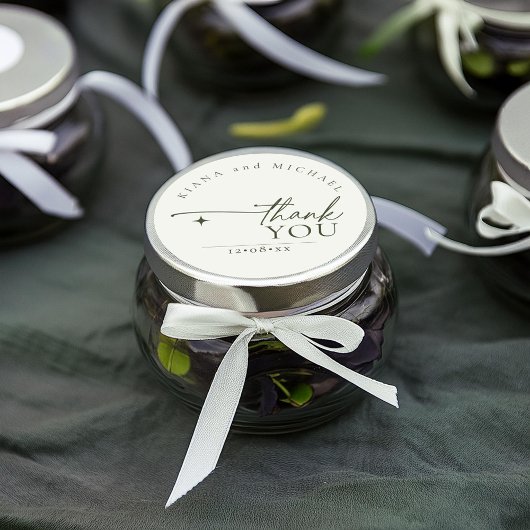 Gewoon chique bruiloft dank u parel wit ID1046 Ronde Sticker