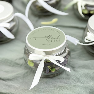 Gewoon chique bruiloft dank u Sage Green ID1046 Ronde Sticker