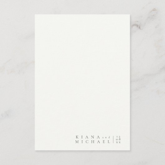 Gewoon chique bruiloft Details Moss Green ID1046 Informatiekaartje (Achterkant)