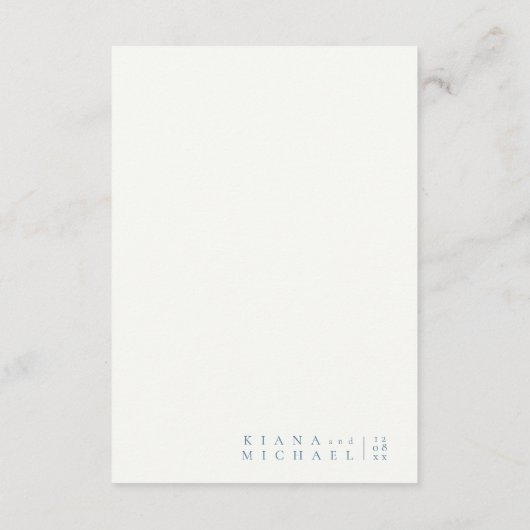 Gewoon chique bruiloft Details Pruisisch Blauw ID1 Informatiekaartje (Achterkant)