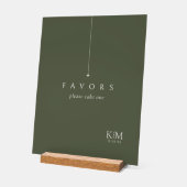 Gewoon chique bruiloft gunsten Moss Green ID1046 Acryl Bord (Hoek)