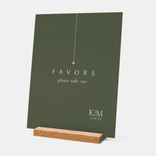 Gewoon chique bruiloft gunsten Moss Green ID1046 Acryl Bord (Hoek)