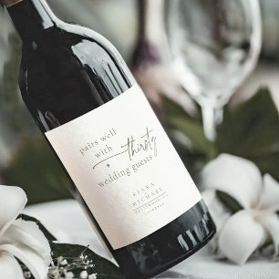 Gewoon chique bruiloft Humor Pearl Wit ID1046 Wijn Etiket