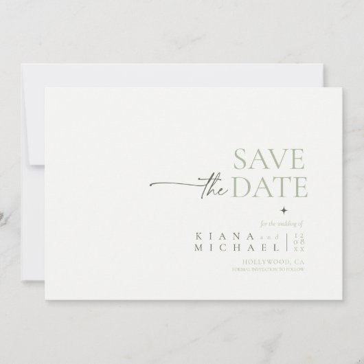 Gewoon chique bruiloft parel wit ID1046 Save The Date (Voorkant)