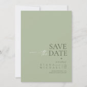 Gewoon chique bruiloft Sage Groen Vert ID1046 Save The Date (Voorkant)