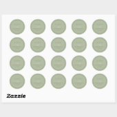 Gewoon chique bruiloft Sage/Moss Green ID1046 Ronde Sticker (Vel)
