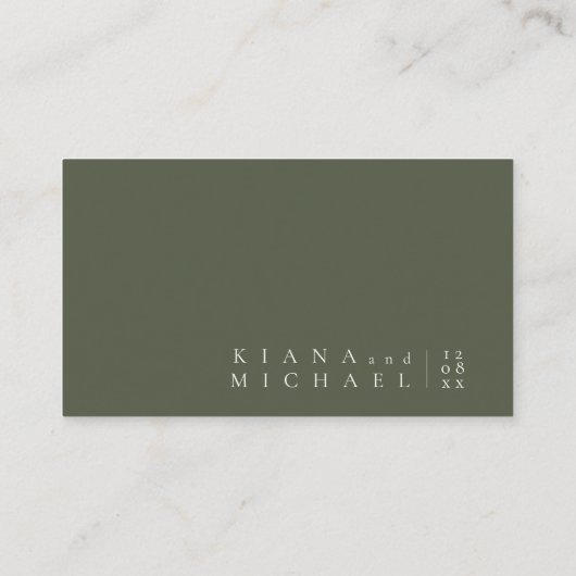 Gewoon chique bruiloft website Moss Green ID1046 Informatiekaartje (Achterkant)