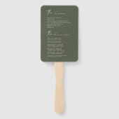 Gewoon chique bruiloft welkom programma Natuur ID1 Handwaaier (Achterkant)