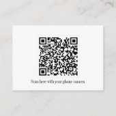 Gewoon chique budget bruiloft QR code behuizing Ka Informatiekaartje (Achterkant)