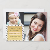 Gewoon chique foto Afstuderen aankondiging / Gold (Voorkant)