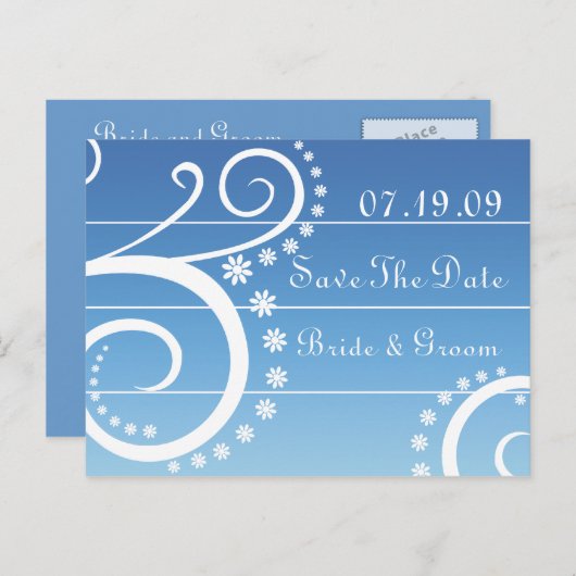 Gewoon chique opslaan van de datum Briefkaarten. Aankondigingskaart (Voorkant / Achterkant)