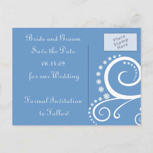 Gewoon chique opslaan van de datum Briefkaarten. Aankondigingskaart (Achterkant)