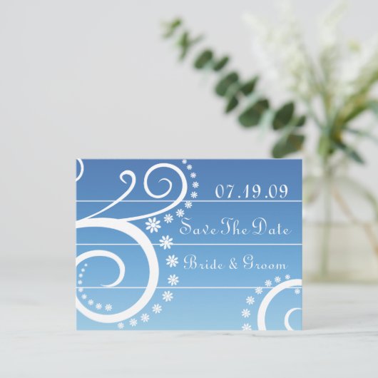 Gewoon chique opslaan van de datum Briefkaarten. Aankondigingskaart (Staand voorkant)