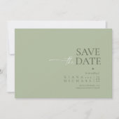 Gewoon chique trouwfoto Sage Green ID1046 Save The Date (Voorkant)