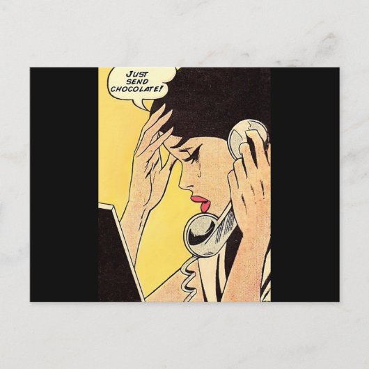 Gewoon Chocolade Sturen Vintage strip kunst Briefkaart (Voorkant)