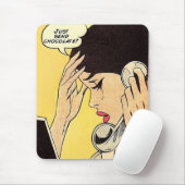 Gewoon Chocolade Sturen Vintage strip kunst Muismat (Met muis)