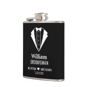 Gewoon Classy Tuxedo Suit Bruidegom Groomsman Heupfles (Links)