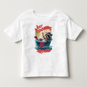 Gewoon Cooning Speelse Raccoon Splashing in Bath, Kinder Shirts