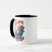 Gewoon Cooning Speelse Raccoon Splashing in Bath, Mok (Voorkant links)