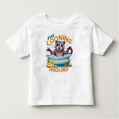 Gewoon cooning, speelse wasbeer badtijd avontuur kinder shirts (Voorkant)