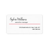 Gewoon Creatief Modern Minimalistisch Rood Wit Etiket (Voorkant)