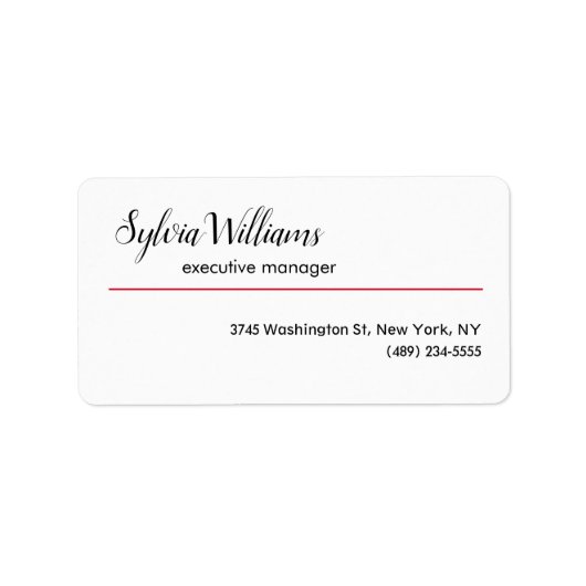 Gewoon Creatief Modern Minimalistisch Rood Wit Etiket (Voorkant)