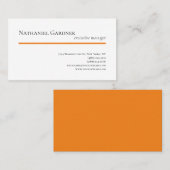 Gewoon Creative Modern Minimalist Oranje White Visitekaartje (Voorkant / Achterkant)