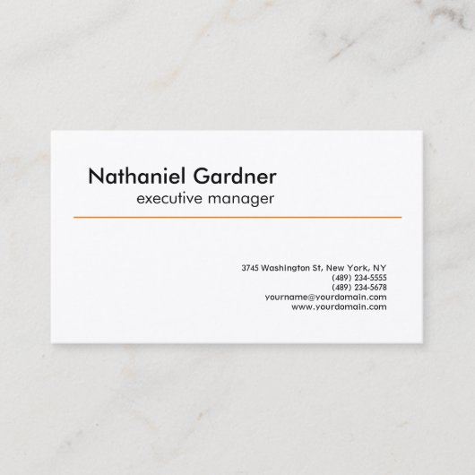 Gewoon Creative Modern Minimalist Oranje White Visitekaartje (Voorkant)