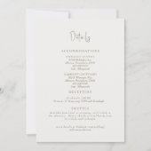 Gewoon crème bruiloft details behuizing kaart (Voorkant)