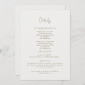 Gewoon crème bruiloft details behuizing kaart (Voorkant / Achterkant)