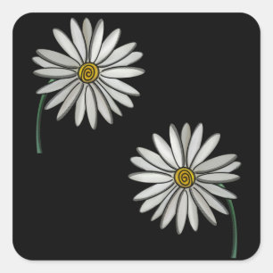 Gewoon Daisies Vierkante Sticker