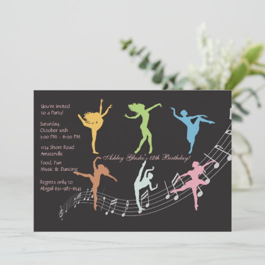 Gewoon Dance Uitnodiging (Staand voorkant)