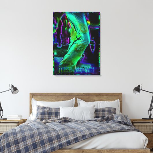 Gewoon dans psychedelische kleuren verpakt canvas (Insitu (Slaapkamer))